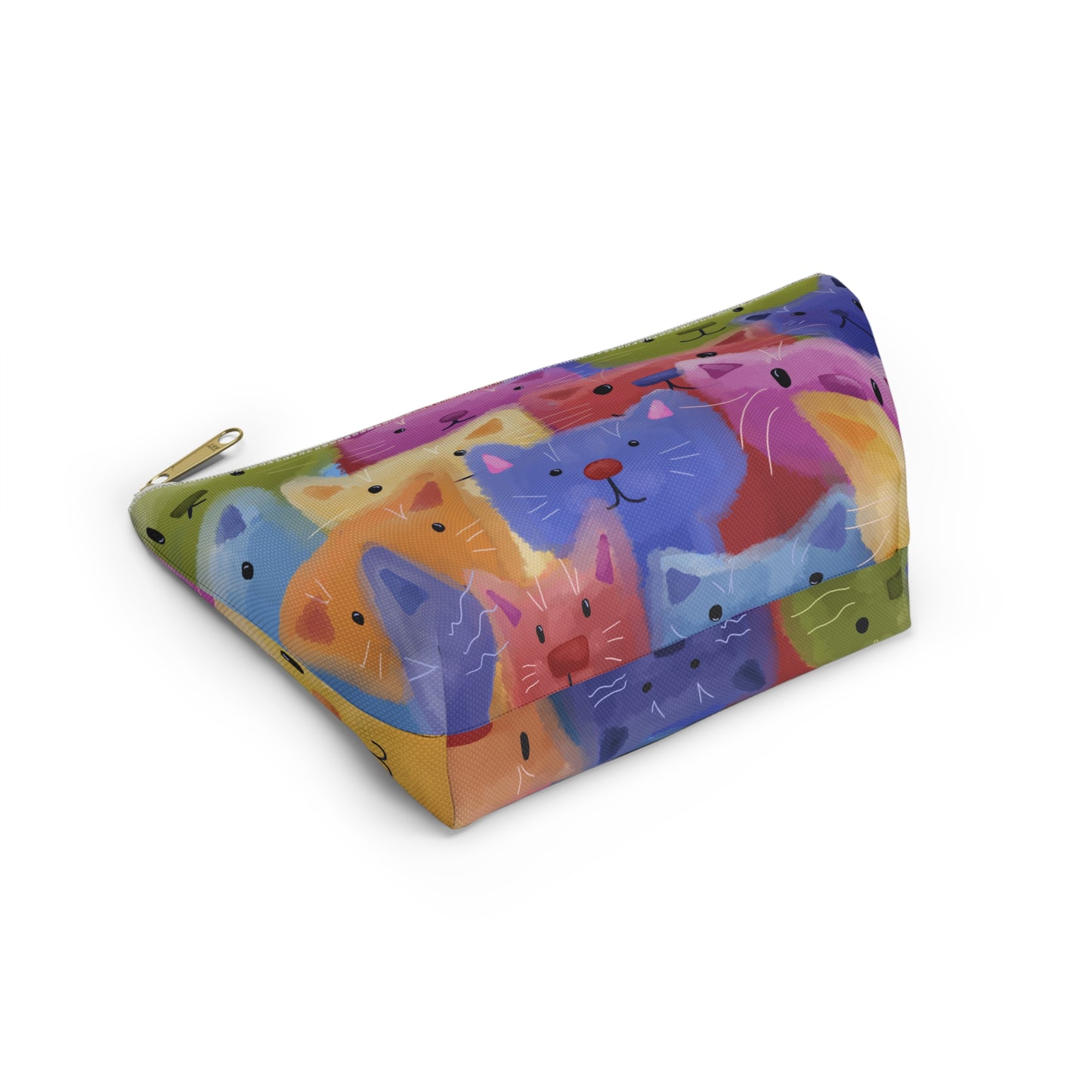 Colorful Cat Face Accessory Pouch – Perfect for Cat Lovers!