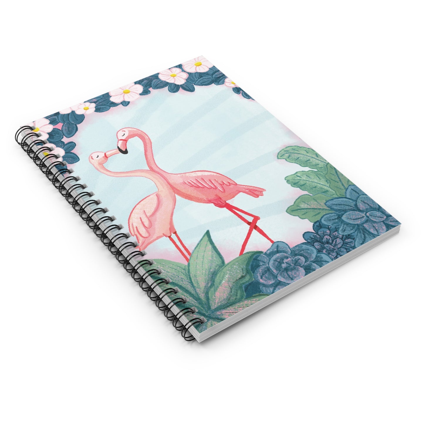 Flamingo Notebook, Cute Journal, Tropical Stationery, Gift for Her, Ruled Line