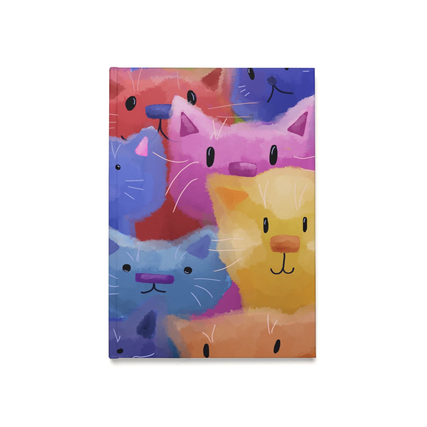Colorful Cat Hardcover Journal, Fun Kitty Notebook for Cat Lovers, Gift for Birthdays, Cats-Themed Study, Journaling