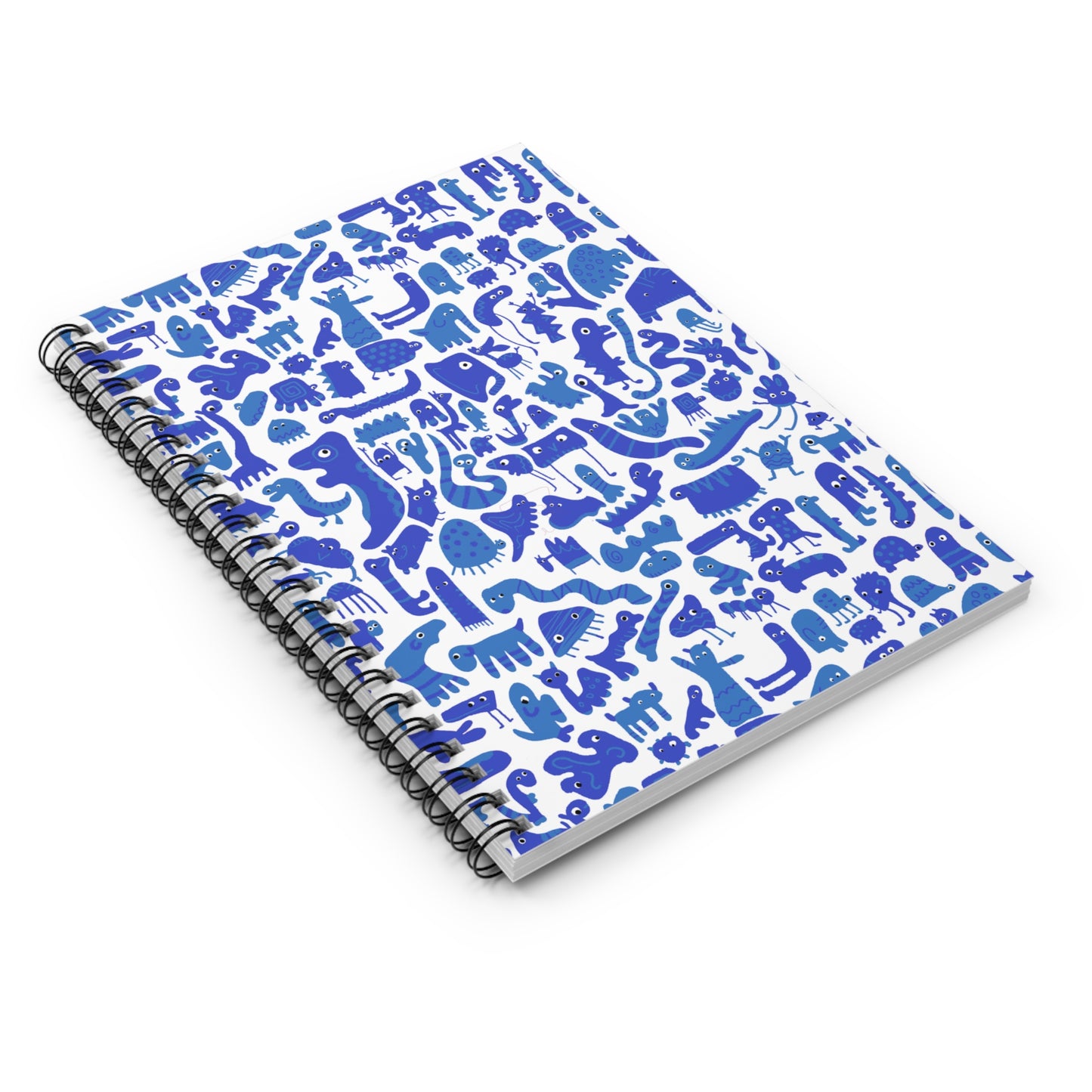Blue Abstract Creature Spiral Notebook - Ruled, Back to School Supplies, Kids