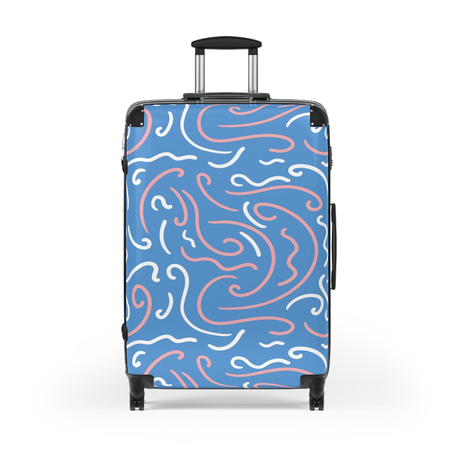 Trendy Wave Pattern Suitcase - Stylish Carry-On Luggage for Travel Lovers