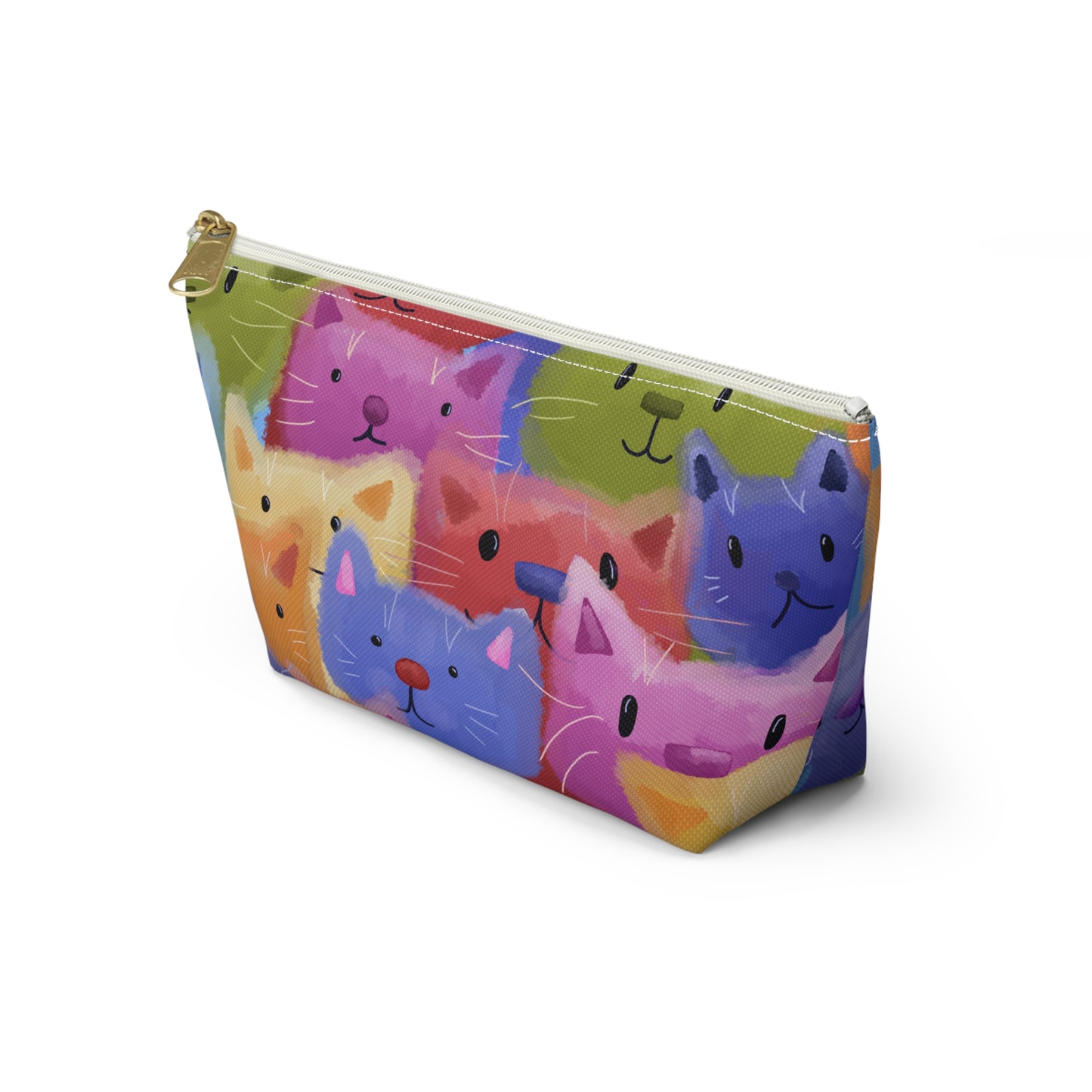 Colorful Cat Face Accessory Pouch – Perfect for Cat Lovers!