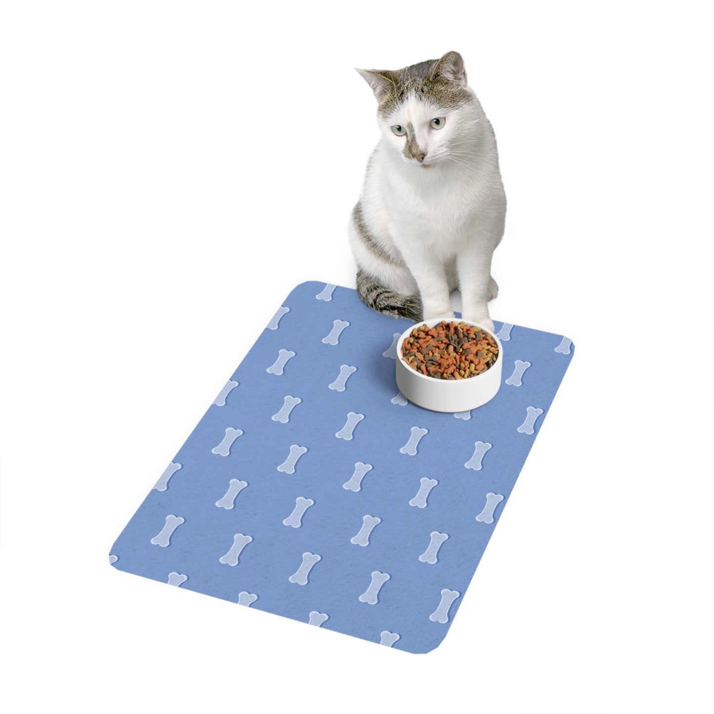 Cute Bone Pattern Pet Food Mat - Dog Placemat, Pet Feeding Tray, Kitchen