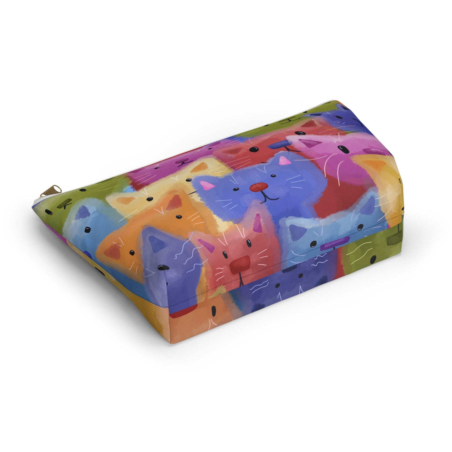 Colorful Cat Face Accessory Pouch – Perfect for Cat Lovers!