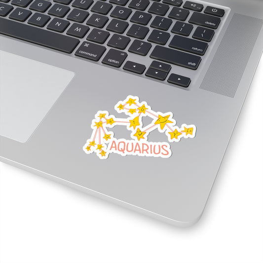 Aquarius Zodiac Kiss-Cut Stickers – Cute Starry Design for Astrological Fans