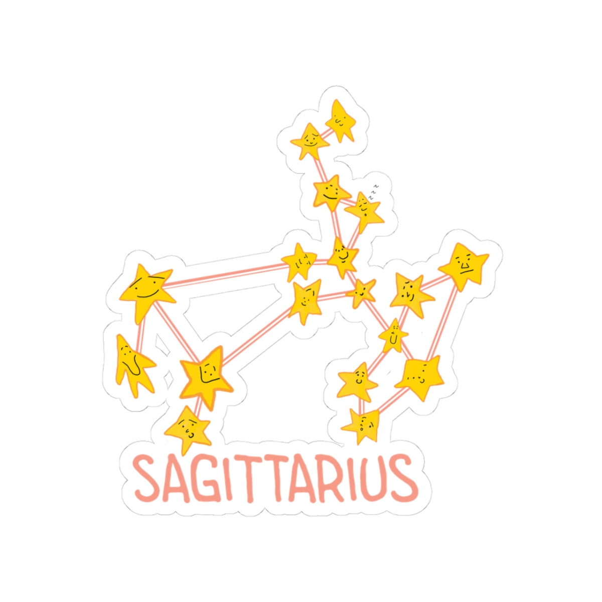 Sagittarius Constellation Kiss-Cut Stickers - Fun Astrology Décor for Laptops & Journals