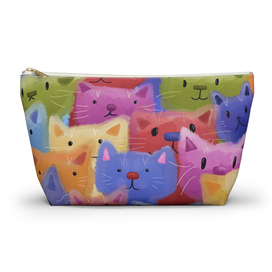 Colorful Cat Face Accessory Pouch – Perfect for Cat Lovers!