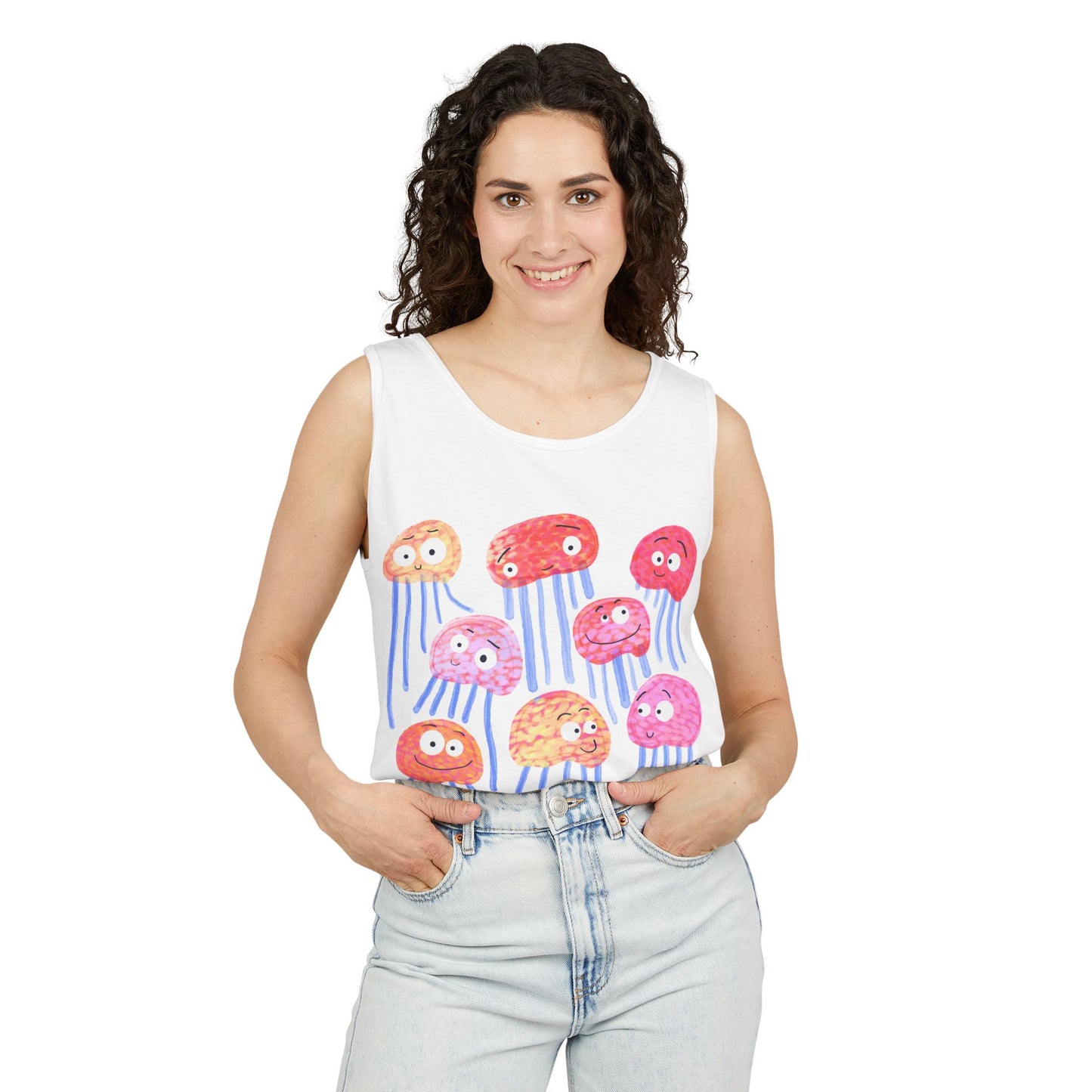 Cute Jellyfish Graphic Tank Top, Cute Summer Shirt, Beachwear, Summer Vibes