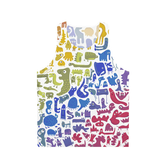 Colorful Rainbow Pride Monster Unisex Tank Top, Human-made design, beat the heat this summer!