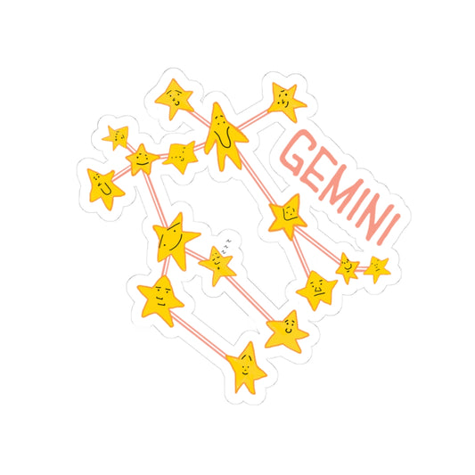 Gemini Constellation Kiss-Cut Stickers - Fun Zodiac Decor for Astrological Lovers