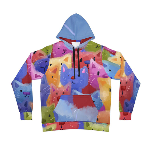 Colorful Cat Hoodie, Cute Animal UNI_SEX Sweatshirt, Fun Gift for Cat lovers