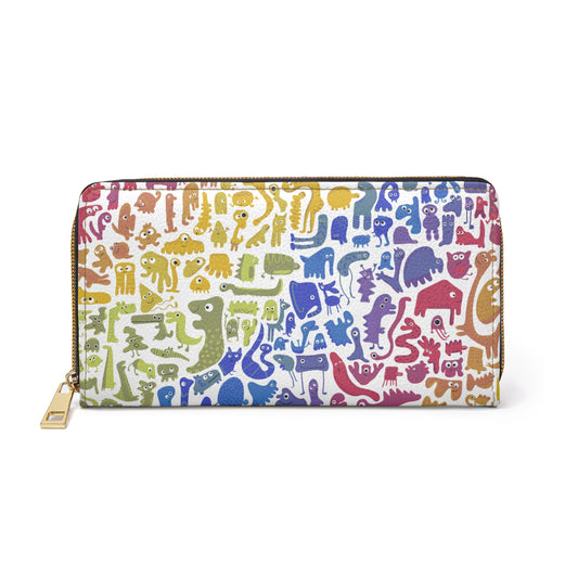 Colorful Rainbow Monster Zipper Wallet, Cute Art Wallet, Pride, LGBTQ+