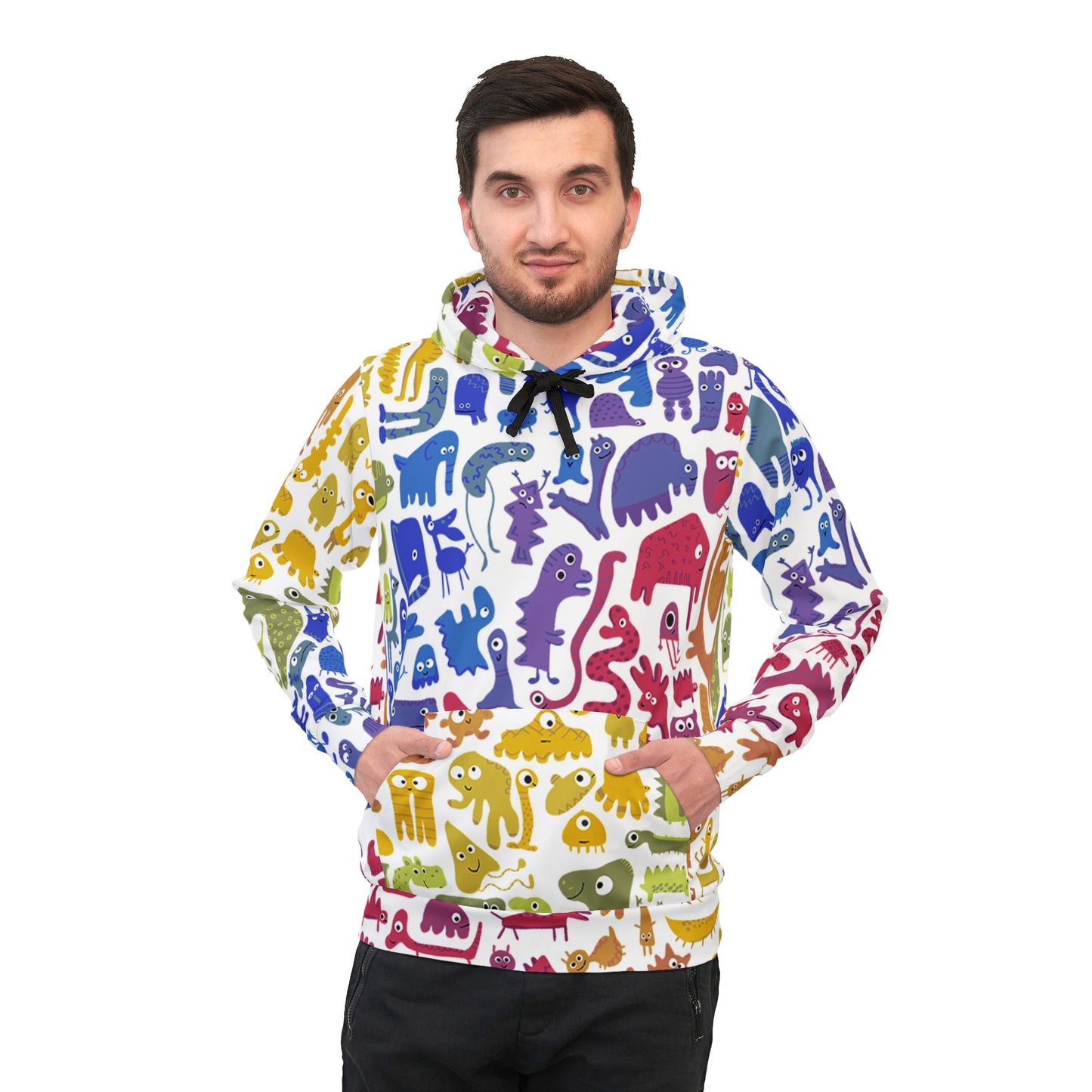 Colorful rainbow creature Hoodie, Unisex, Fun PRIDE gift or Vibrant Workout Gear for cool cats