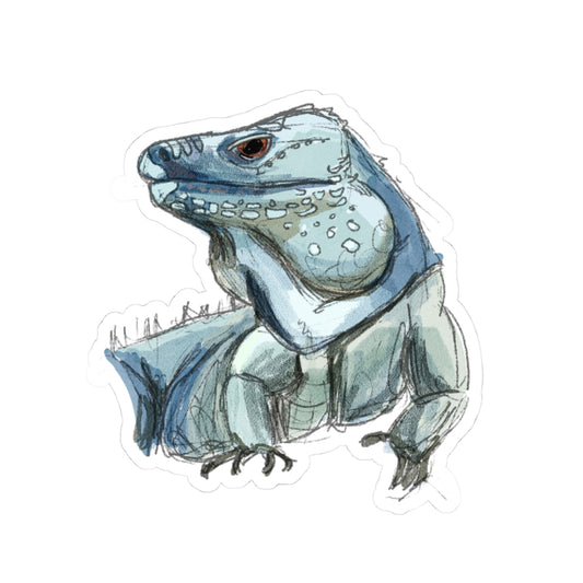 Realistic Blue Iguana Lizard Sticker - Perfect for Nature Lovers & Animal Enthusiasts