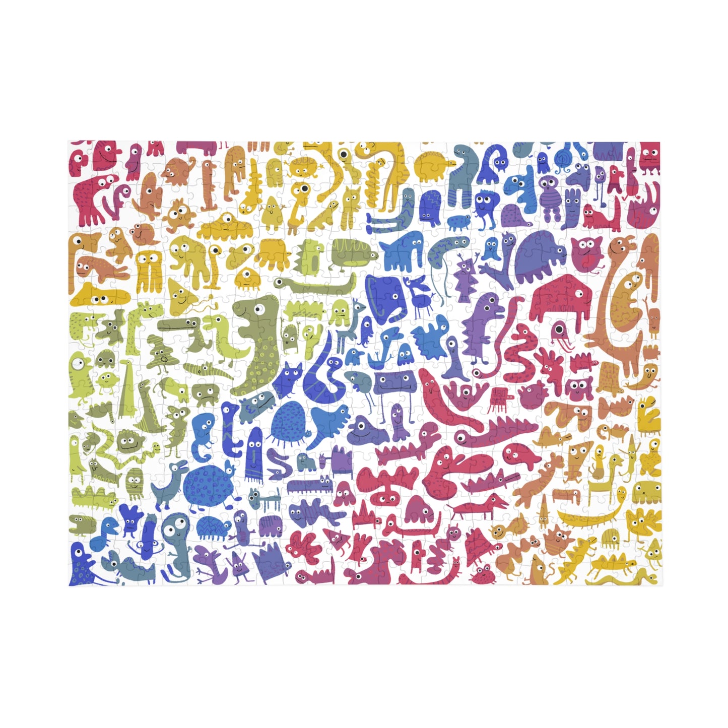 Colorful Rainbow Animal Creature Puzzle - Fun Gift for Kids, Family Game Night 500 and 1000 piece