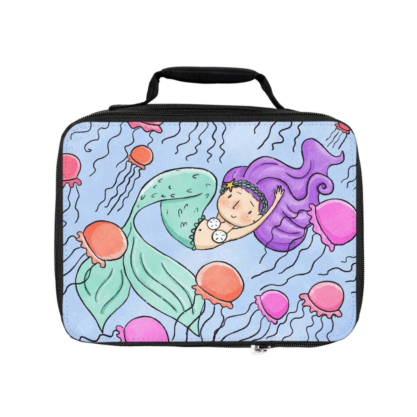 Mermaid Lunch Bag, Cute Insulated Tote for Kids, Back to School, Beach Picnic,