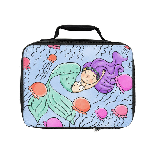 Mermaid Lunch Bag, Cute Insulated Tote for Kids, Back to School, Beach Picnic,