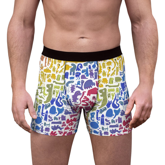 Colorful Dino Design Men's Boxer Briefs - Fun & Comfortable Underwear for Playful Spirits