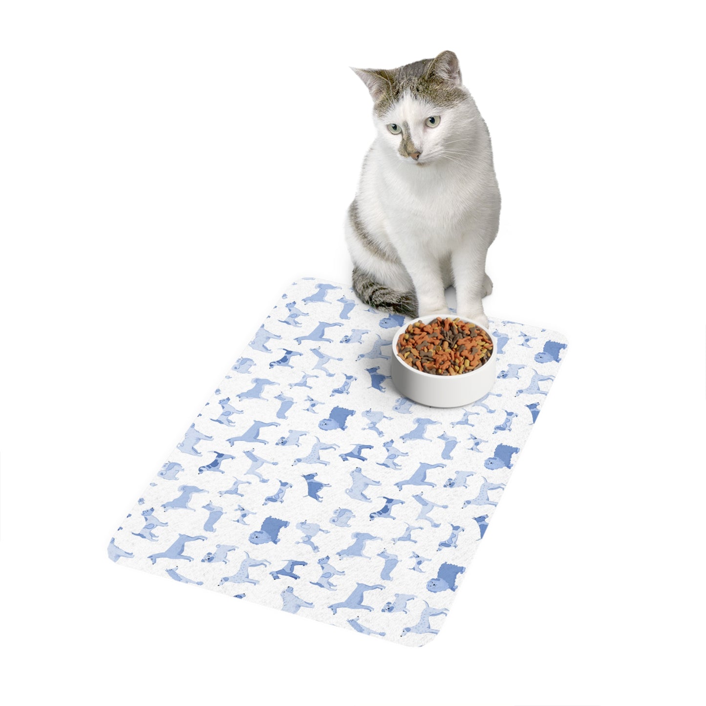 Dog Print Pet Food Mat, Dog Water Bowl Tray, Cute Pet Accessory, Durable Dog