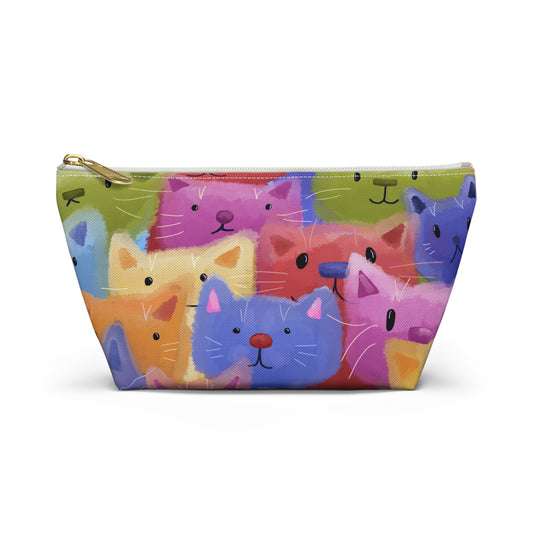 Colorful Cat Face Accessory Pouch – Perfect for Cat Lovers!