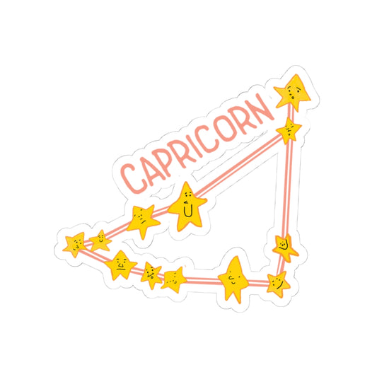 Capricorn Zodiac Kiss-Cut Stickers - Cute Astrology Star Designs for Laptops & Decor