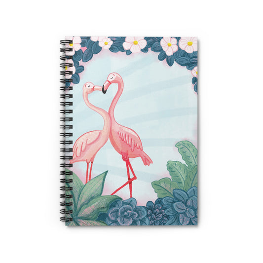 Flamingo Notebook, Cute Journal, Tropical Stationery, Gift for Her, Ruled Line