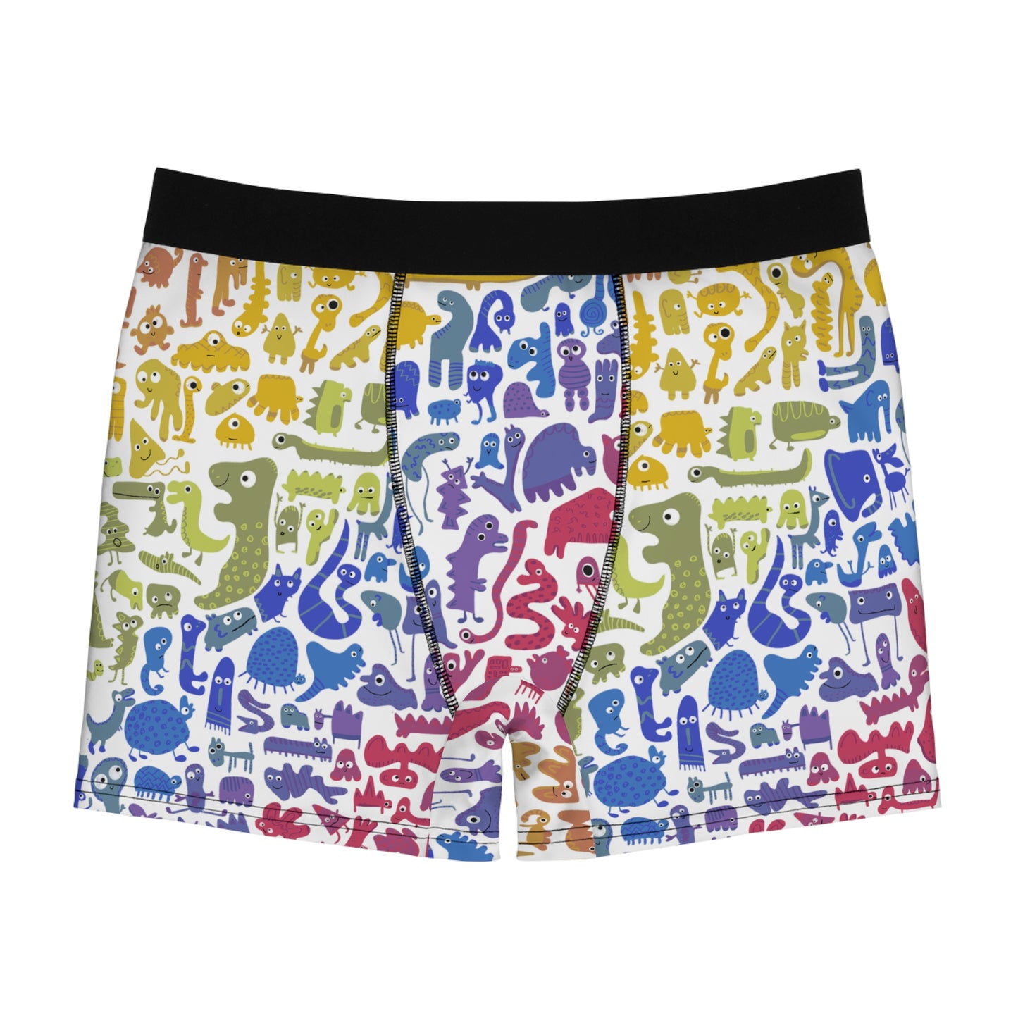 Colorful Dino Design Men's Boxer Briefs - Fun & Comfortable Underwear for Playful Spirits
