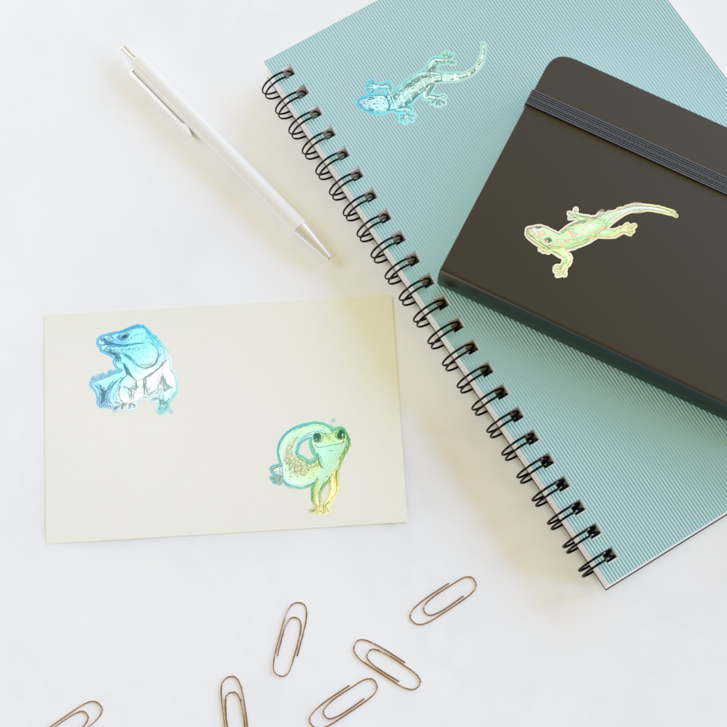 Lizard, Iguana, and Gecko Sticker Sheet - Cute Reptile and Amphibian Designs for Nature Lovers