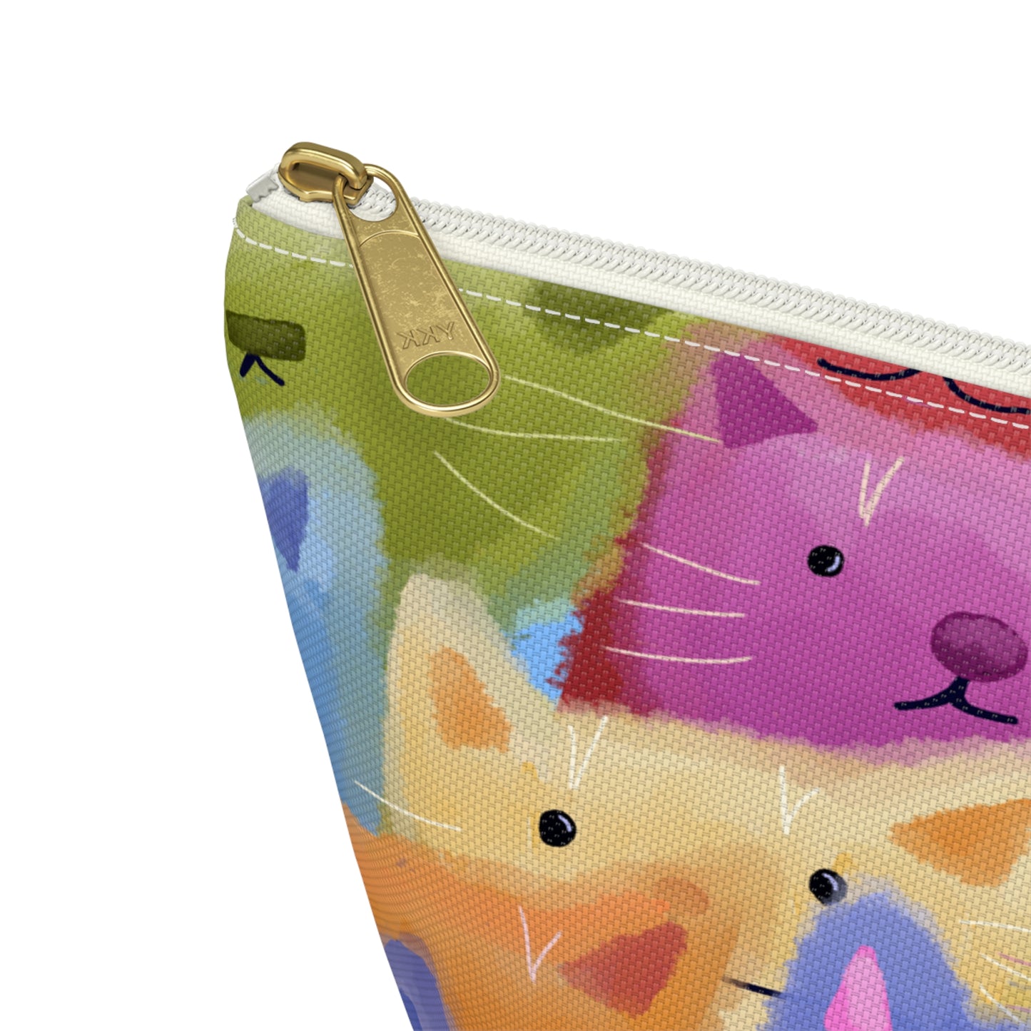 Colorful Cat Face Accessory Pouch – Perfect for Cat Lovers!