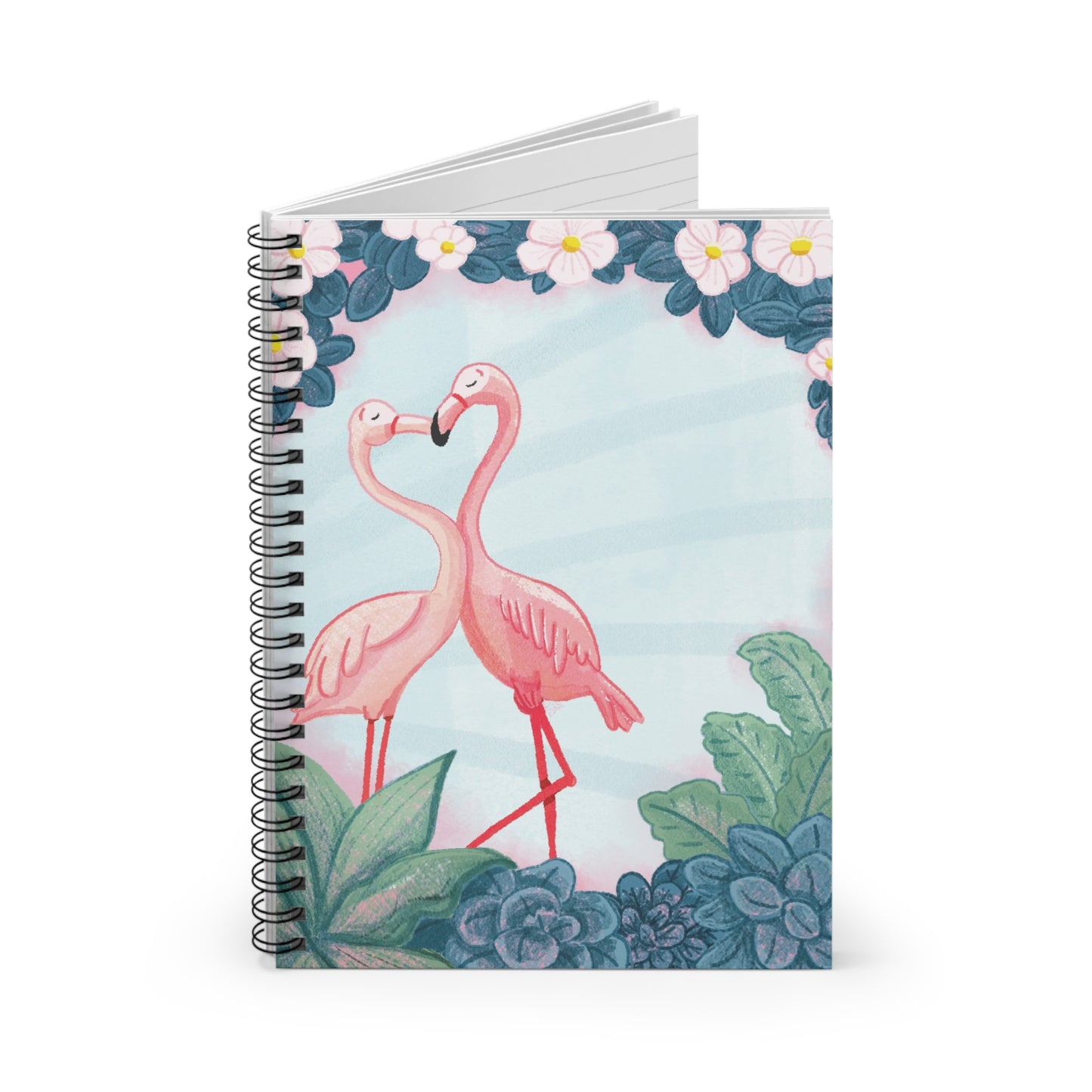 Flamingo Notebook, Cute Journal, Tropical Stationery, Gift for Her, Ruled Line