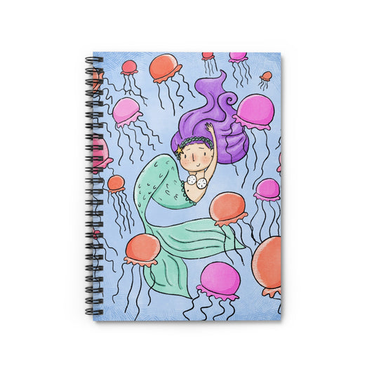 Mermaid Spiral Notebook, Cute Journal for Note-taking, Ocean Lover's Sketchbook, Nautical Stationery, Beach Decor