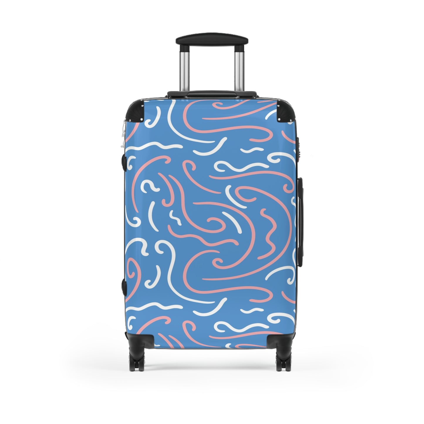 Trendy Wave Pattern Suitcase - Stylish Carry-On Luggage for Travel Lovers