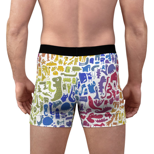 Colorful Dino Design Men's Boxer Briefs - Fun & Comfortable Underwear for Playful Spirits