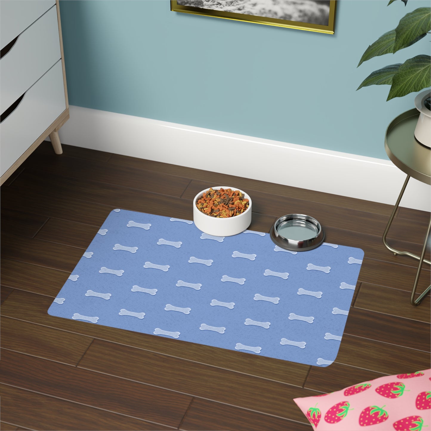 Cute Bone Pattern Pet Food Mat - Dog Placemat, Pet Feeding Tray, Kitchen