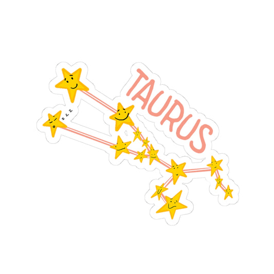 Cute Taurus Star Sign Kiss-Cut Stickers - Astro Zodiac Decor