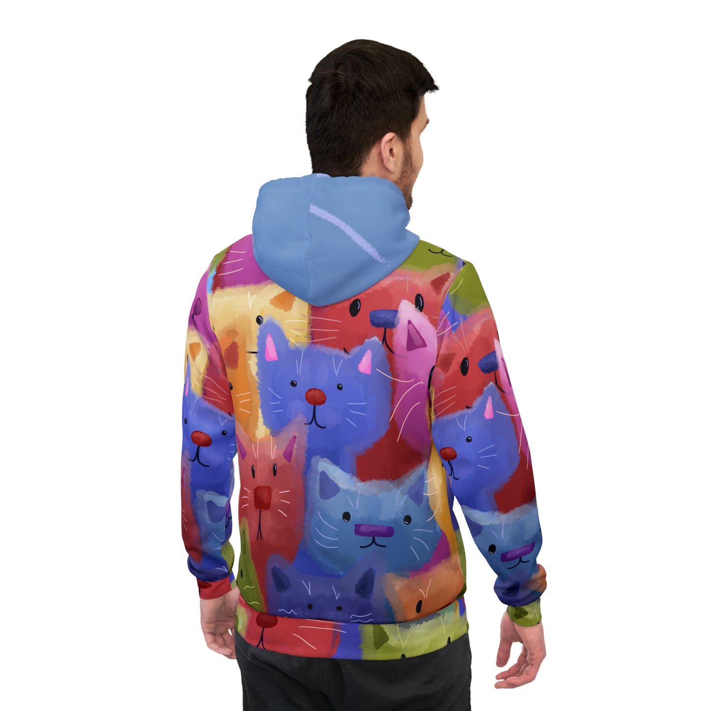 Colorful Cat Hoodie, Cute Animal UNI_SEX Sweatshirt, Fun Gift for Cat lovers