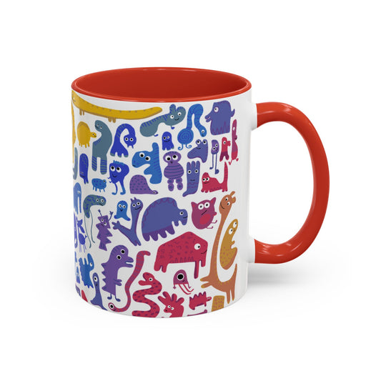 Whimsical Rainbow Creature Coffee Mug, Fun Gift for Animal Lovers, Colorful Ceramic Cup, Unique Home Decor, Birthday, Office