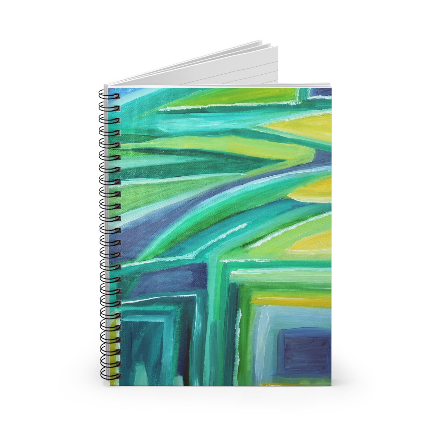 Green Abstract Painting Spiral Notebook - Ruled Line, Journal, Creative Minds,