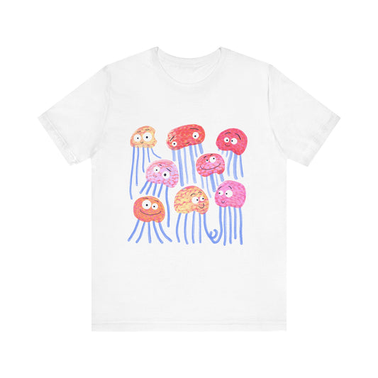 Whimsical Jellyfish Tee - Playful Unisex Jersey Short Sleeve Shirt