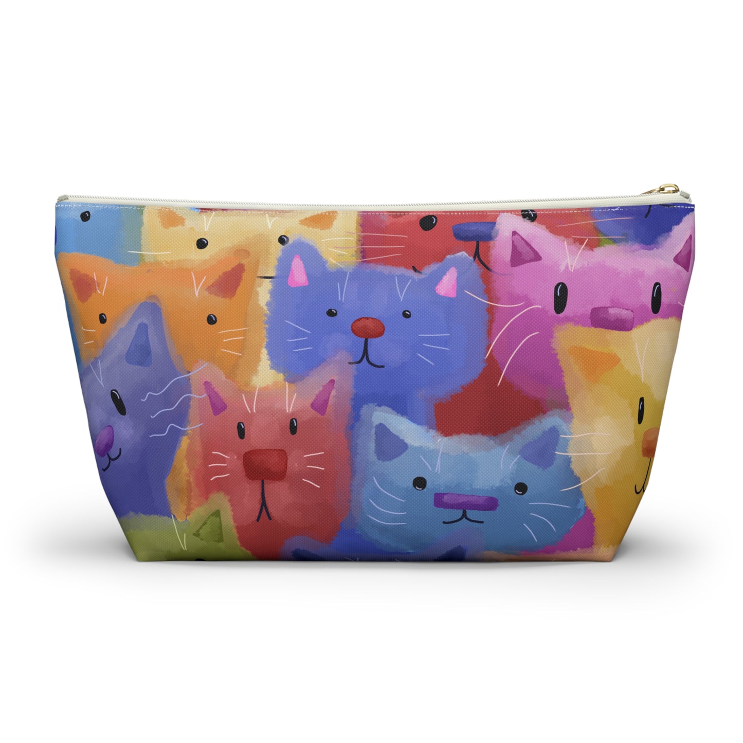 Colorful Cat Face Accessory Pouch – Perfect for Cat Lovers!