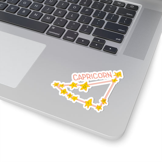 Capricorn Zodiac Kiss-Cut Stickers - Cute Astrology Star Designs for Laptops & Decor