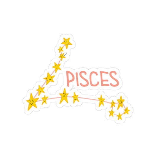 Pisces Horoscope Kiss-Cut Stickers - Fun Star Constellation Decor