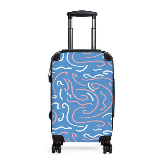Trendy Wave Pattern Suitcase - Stylish Carry-On Luggage for Travel Lovers