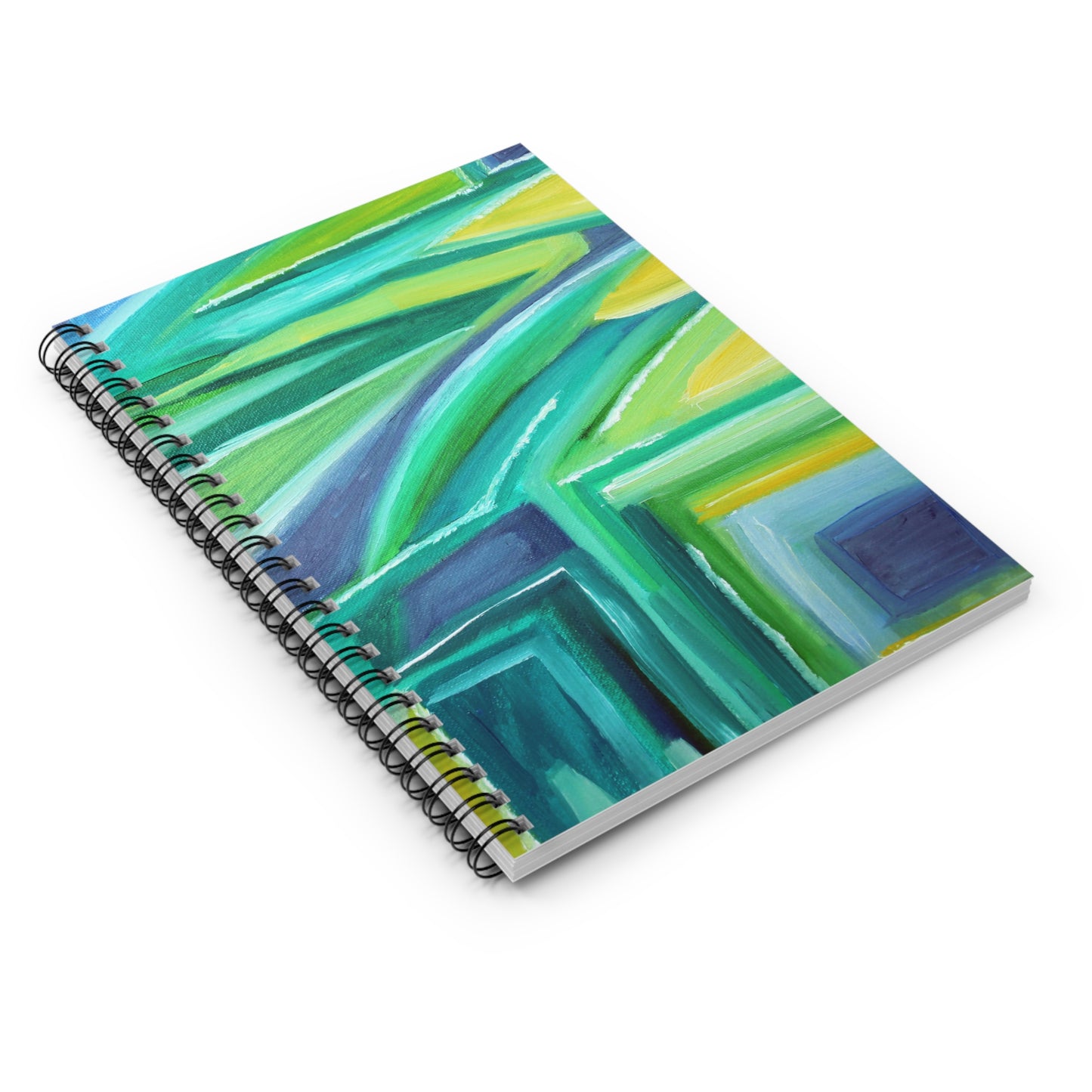 Green Abstract Painting Spiral Notebook - Ruled Line, Journal, Creative Minds,