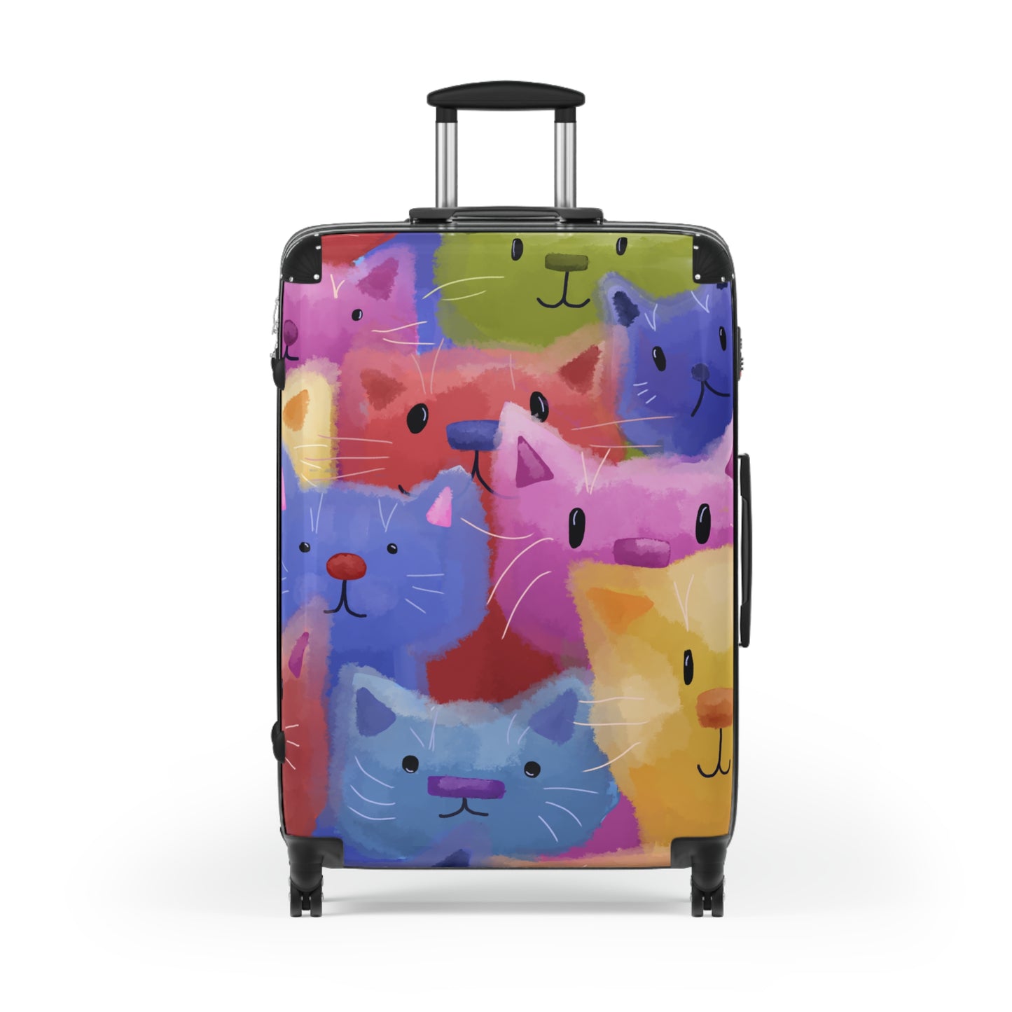 Colorful Rainbow Cat Suitcase - Perfect for Pet Lovers and Travel Enthusiasts