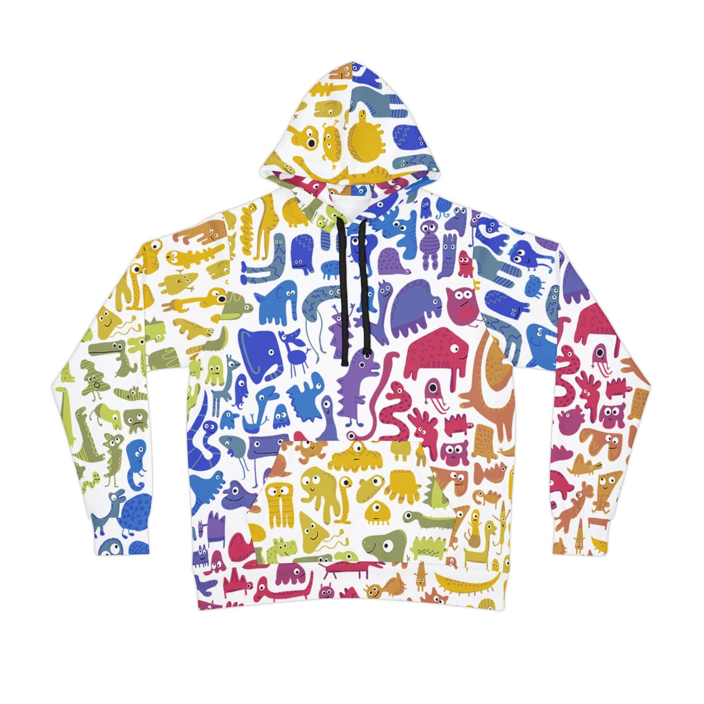 Colorful rainbow creature Hoodie, Unisex, Fun PRIDE gift or Vibrant Workout Gear for cool cats