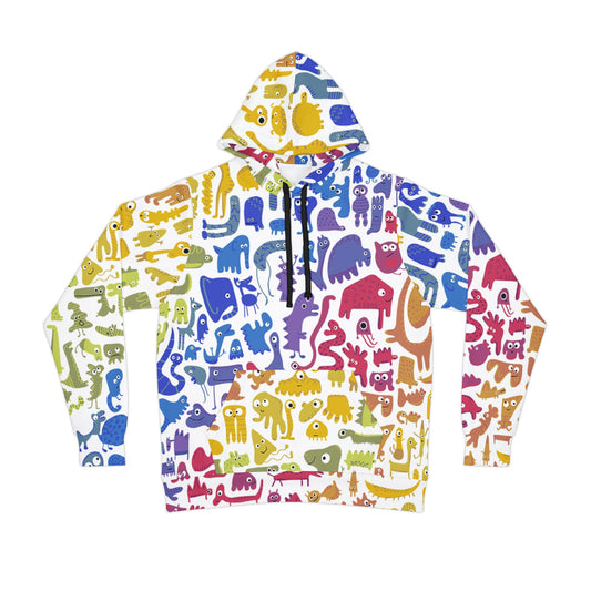 Colorful rainbow creature Hoodie, Unisex, Fun PRIDE gift or Vibrant Workout Gear for cool cats