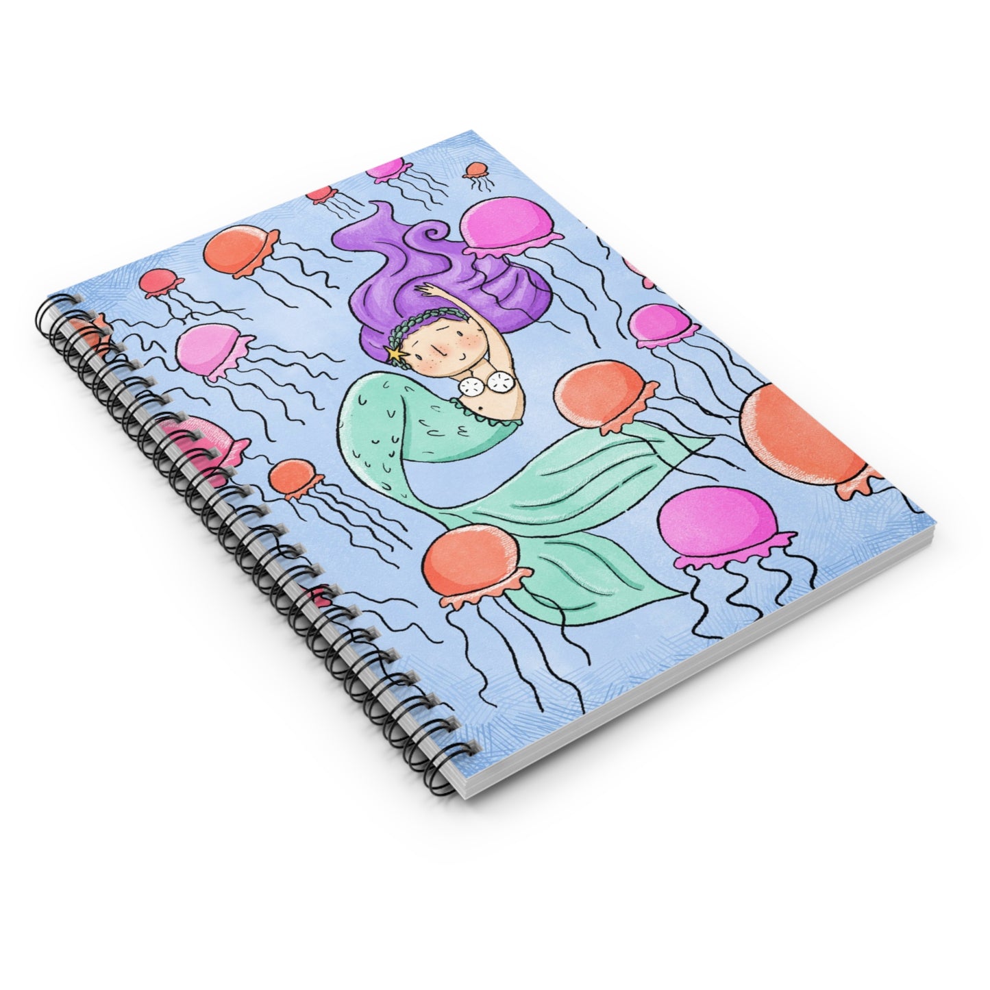 Mermaid Spiral Notebook, Cute Journal for Note-taking, Ocean Lover's Sketchbook, Nautical Stationery, Beach Decor