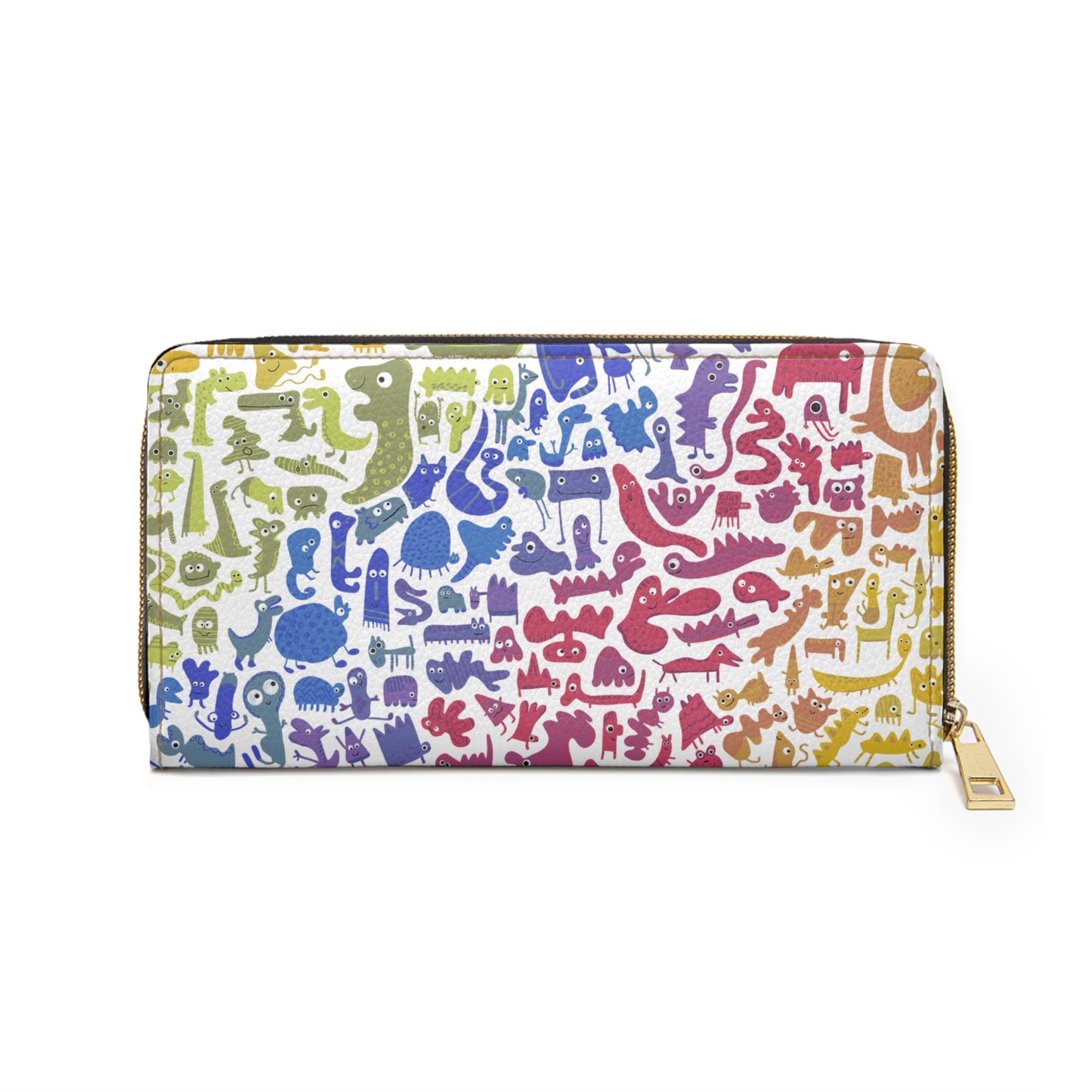 Colorful Rainbow Monster Zipper Wallet, Cute Art Wallet, Pride, LGBTQ+