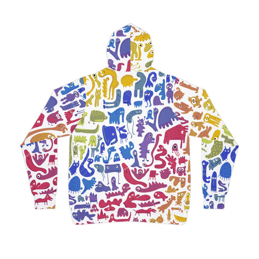 Colorful rainbow creature Hoodie, Unisex, Fun PRIDE gift or Vibrant Workout Gear for cool cats